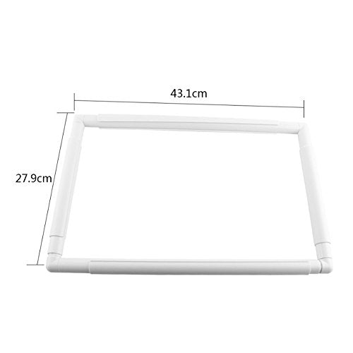 Square Embroidery Hoop, Plastic Cross Stitch Frame, White Cross Stitching Sewing Hoop (17x11 inches) - size: 17x11 inches