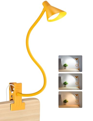 LiFMIRA Desk Lamp Clip on Lamp for Bed, LED Reading Light for Bed Yellow - color: Yellow