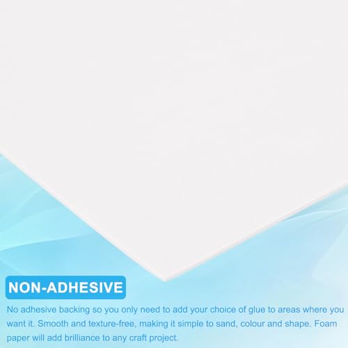 PATIKIL EVA Foam Sheet 10Pcs 12x8 Inch 2mm Thick White - color: White