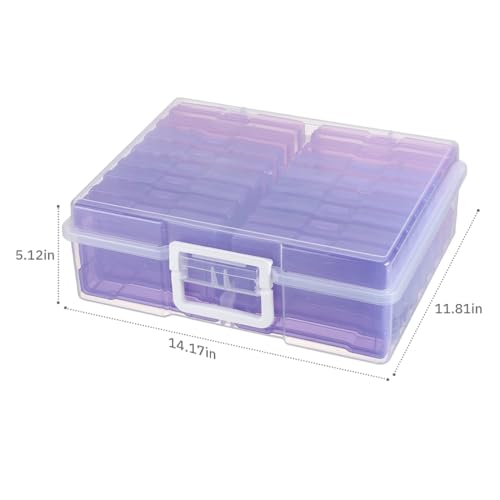 4"x6" Plastic Photo Storage Case with Purple 16 Inner Containers - color: Gradation Purple