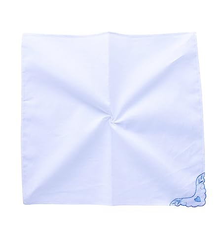 MileyMarla Ladies Embroidery Cotton White Handkerchiefs Lace Wedding Hankies - color: Zwwa-6pcs