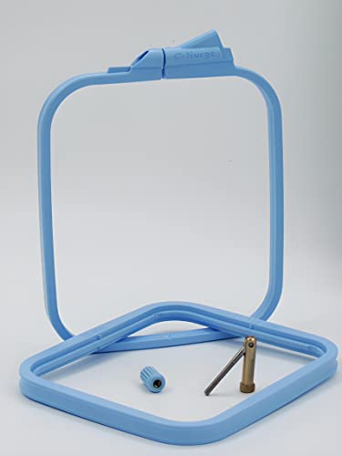 Nurge Square Embroidery Hoop - Plastic Cross Stitch Frame for Needlepoint & Embroidery - Adjustable Craft Hoop - Blue - No:1 (X Small) - color: Blue, size: No:1 (X Small)