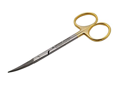 ARTMAN INSTRUMENTS Surgical Scissors 5.5 Inches – Curved, Gold Plated Handle, Tungsten Carbide Inserts, Extra Sharp & Durable for Precision Cutting, Ideal for Surgery, Crafts & Hobbies