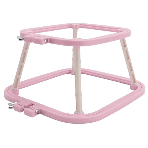 2-Layer Embroidery Frame Stand, Adjustable ABS Double Hoop - style: Light Purple