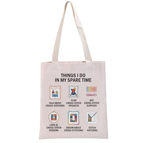 G2TUP Cross Stitching Lover Gift Hobbies Design Tote Bag Cross Stitching Supplies Handbag Cross Stitcher Gift