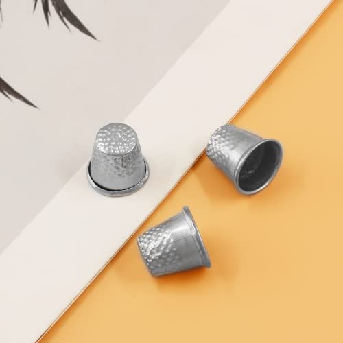 Coufce 30 Pcs Silver Metal Sewing Thimble - color: silver
