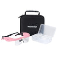 Magnifying Glasses with 3 LED Lights,Storage Case,Head Strap,5 Lenses - color: Pink With Storage Case