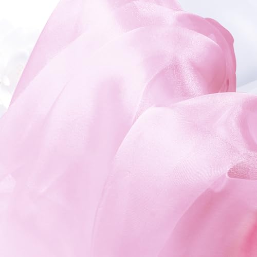 Manyshofu Pink Organza Fabric by The Yard, 60 Wide (1 Yard) - color: Pink, size: 1 Yard