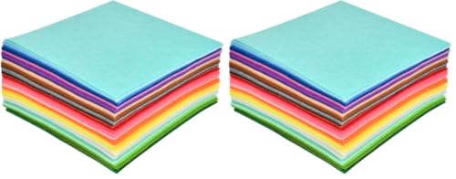 BUYGOO 60Pcs Stiff Felt Fabric Sheets, 12 x 12 inches Assorted Felt Sheets Craft Felt Sheets 1mm Thick for DIY Crafts, Sewing, Crafting Projects (Pack of 2) - size: 12 Inches (Pack of 2)