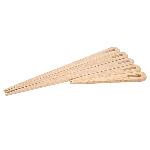 Haosie Wood Needle, 5pcs Wooden Weaving Crochet Needles Hand Loom Stick