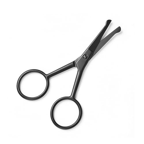 Multicolor Professional Grooming Scissors for Facial Hair Removal - color: Black Safety Head B