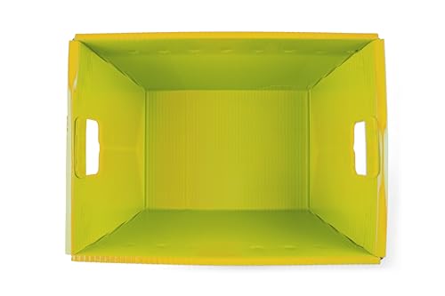 18x13x12" (3 Pack) Space Age Handled Storage Mail Tote, Yellow - color: Yellow