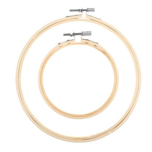 simarro 2 Pieces Embroidery Hoops, 4" and 6" Round Embroidery Hoops Bamboo Round Cross Stitch Hoops, Adjustable Frame Hoop for Embroidery, Cross Stitch, Art Craft Sewing, and DIY Decoration