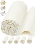 FIVEIZERO 100% Cotton Muslin Fabric by The Yard,59in x 5yd Cream Bleached Cotton Muslin Cloths–Medium Weight Beige Calico Fabric for Sewing,Quilting,Embroidery,Crafts & Apparel Projects - color: Cream, size: 5 yards pre cut