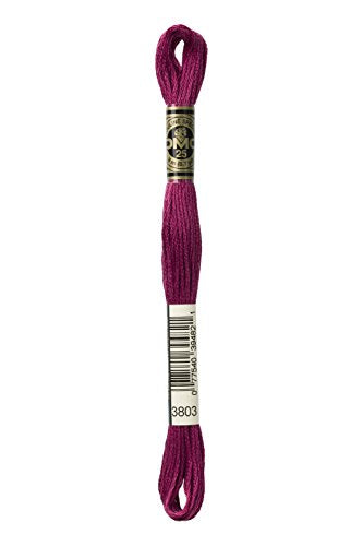 DMC 117-3803 Mouline Stranded Cotton Six Strand Embroidery Floss Thread, Medium Dark Mauve, 8.7-Yard