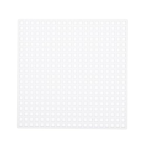 MECCANIXITY 30pcs 3"x3" Plastic Mesh Canvas Sheet 6 Count Needlepoint Blank Canvas for Embroidery Knit Crochet Acrylic Yarn Crafting, Clear White