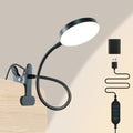 LiFMIRA Clip on Lamp, 8W 66 LED Bed Light for Reading, 5 Color Modes, 10 Brightness Levels, Eye Care, Flexible Gooseneck, Metal Clamp, USB Powered, Modern Design, Black - color: Matte Black