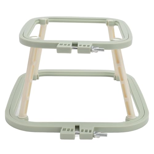 2-Layer Embroidery Frame Stand, Adjustable ABS Double Hoop - style: Green