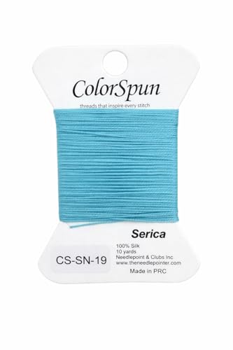 3-Strand Silk Needlepoint Thread, 10 Yard Smooth & Lustrous Silk Thread for Needlepoint, Hand Embroidery, Sewing & DIY Needlework to Family and Friends(Azure) - color: Azure