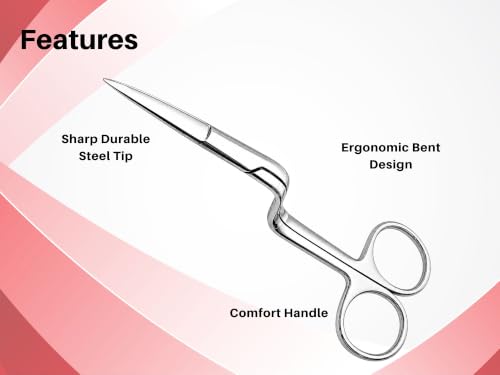 Bent Handle Curved Embroidery Scissors, 6-Inch Stainless Steel Applique Shears for Machine Embroidery, Sewing, Quilting, Fabric Trimming and Craft Projects by Artman