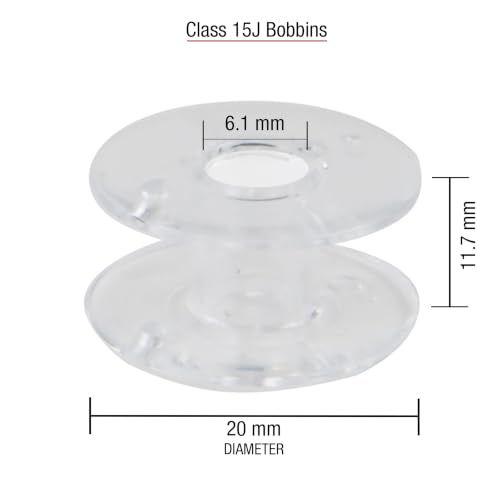 SINGER Class 15J Transparent Bobbins with Storage Case, 12 Count - size: 1 Count (Pack of 1)