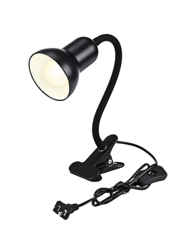 Clip On Gooseneck Lamp - 300W Max, Ceramic Fire-Resistant E26 Socket, Classic Durable Switch, Adjustable Flexible Clamp Light for Desk, Workbench, Bed Headboard, Table, Grow (Standard Clip Desk Light) - color: Standard Clip Desk Light