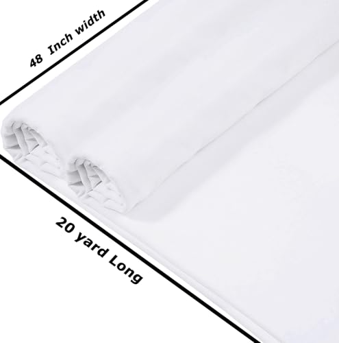 20 Yard 100% Cotton Muslin Fabric, 48" Wide, Medium Weight - White - color: White (Bleached), size: 20 Yard