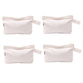 Multi-purpose Cotton Canvas Zipper makeup Bag Pouch 4-pack - color: White