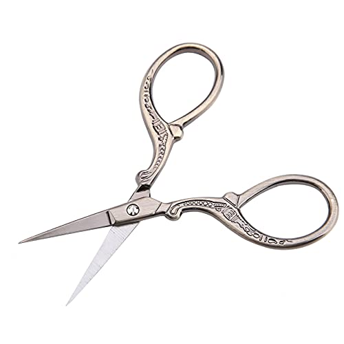 Antique Sewing Shears, Bronze Handle Precision Cutting, Craft Scissors, for Cross Stitch DIY Fabric Projects, for Seamstresses, Embroidery Artists, Quilting Hobbyists, Scrapbooking