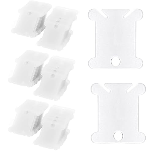 150Pcs Plastic Embroidery Floss Bobbins, Clear Plastic Floss Bobbins Embroidery Floss Cards Embroidery Thread Organizer Cross Stitch Floss Bobbin Plastic Bobbin for Embroidery Floss, SATONBEYI - color: Clear