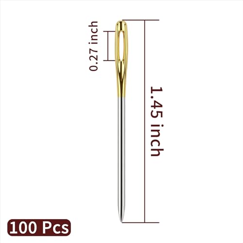 100pcs Cross Stitch Needles Hand-Stitched Embroidery, Embroidery Hand Needles Sewing Needles for Cross Stitching - Size 24
