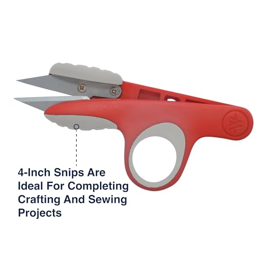 Westcott Scissors Set With 8-Inch Craft Scissors and 4-Inch Thread Snips, Red/Gray, Durable Fabric Scissors for Sewing, Quilting, and Other Craft Projects - size: 8-inch