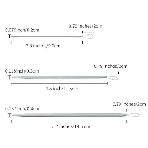Acoeitl 6 Pcs 3 Size Extra-Long Aluminum Blunt Yarn Needles Large Eye Wool Needles for Yarn Crochet Weaving Darning Tapestry Needle for Beginners Sewing Needles Stitches (5.7 in, 4.5 in, 3.8 in) - style: Grey-5.7In/4.5In/3.8In
