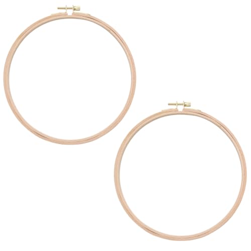 Mormchlots 2Pcs 8 Inch Wood Embroidery Hoops - size: 8 inch