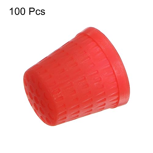 HARFINGTON 100pcs Sewing Thimble Plastic Sewing Thimble Finger Protector Finger Shield Fingertip Quilting Craft Embroidery Accessories DIY Hand Working Sewing Tools, Red