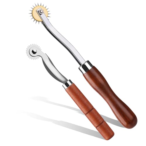 Nitlak 2PCS Tracing Wheel, Tracing Wheel Sewing Tool, Stitch Marking Spacer - color: Brown