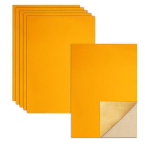 Biaungdo Yellow Self Adhesive Felt Sheets, 6 Pcs, 8 x 12 Inch - color: Yellow