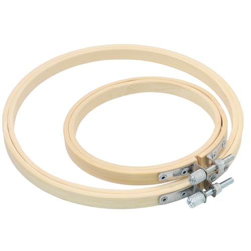 Biaungdo 2 Pcs Bamboo Embroidery Hoops 4 & 6 Inch, Wooden Cross Stitch Ring - size: 4 inch & 6 inch