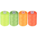 Simthread All Purpose Sewing Thread, 4 Spools Each 1000 Yards of Polyester Threads for Sewing Machine, Sewing Machine Supplies for Beginners, Hand Stitching, Quilting, Serger (Neon Series) - color: Neon Series