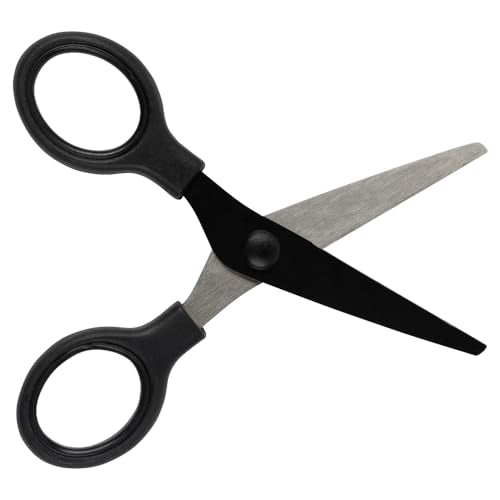 JAM PAPER Multi-Purpose Mini Scissors - 5 Inch - Black - Soft Grip & Stainless Steel Precision Blades - Sold Individually - color: Black, size: Mini (5 Inch)