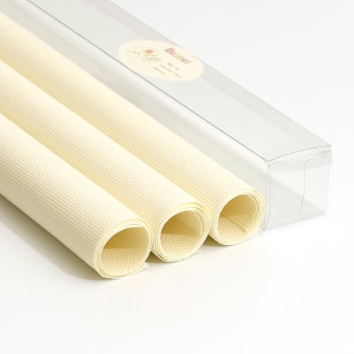 Aida Cloth 16 Count Cross Stitch Fabric,15×18inch,Rolled,3Pcs (16CT,Ivory) - color: Ivory, size: 16CT