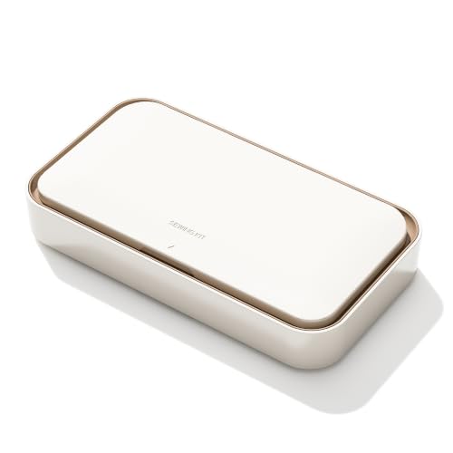 QUARDINE Sewing Kit Box 40 Pcs, Magnetic Needle Storage, Cream - color: Cream