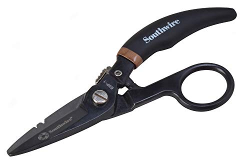 Southwire Pro Datacomm Snips - Engineered for Precision & Control - Spring-Loaded Blade - Double-Dipped Textured Grip - Serrated Cutting Edge