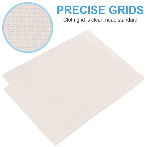 Cross Stitch Fabric 14 Count Aida Cloth 28 x 19 Inch Large Size Classic Reserve Cross Stitch Supplies Embroidery Fabric for Home DIY Craft Decoration Handmade, Light Beige - color: Light Beige, size: 14 CT 28 x 19In