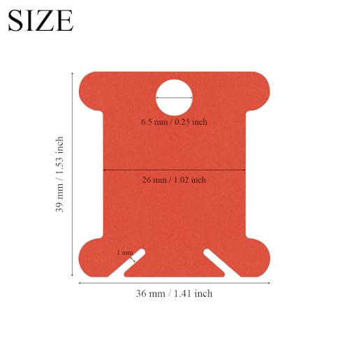 150Pcs Plastic Embroidery Floss Bobbins，Red Cross Stitch Bobbins, Plastic Thread Organizer Cards for Embroidery Floss Storage, SATONBEYI - color: Red