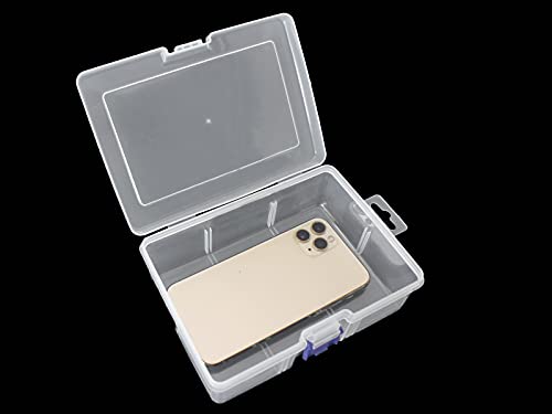 6Pack Clear Plastic Storage Boxes with Latch for Small Crafts - size: 6pcs Small Box