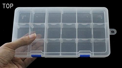 Qualsen Bead Organizer Box with Adjustable Dividers, 18 Girds, 3 Pack - size: 18 Gird-3pcs