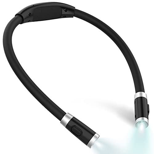 LEDGLE Neck Book Light for Reading,Rechargeable,6 Brightness Classic-Black - style: Old Design- Black