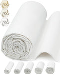 FIVEIZERO 100% Cotton Muslin Fabric by The Yard,59in x 5yd White Bleached Cotton Muslin Cloths–Medium Weight Beige Calico Fabric for Sewing,Quilting,Embroidery,Crafts & Apparel Projects - color: White, size: 5 yards pre cut