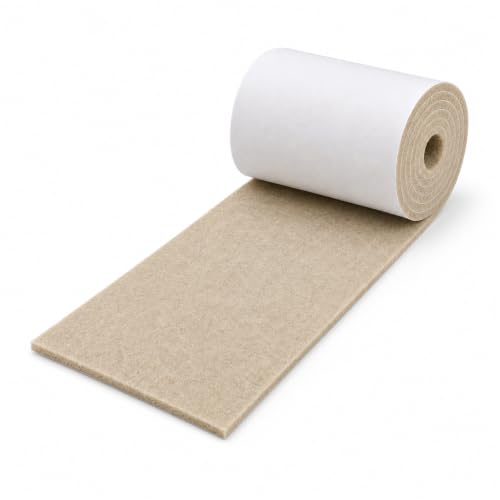 Felt Furniture Pads, Self Adhesive Felt Sheets Roll, Cuttable Felt Pads for Furniture Legs, Heavy Duty Furniture Pads for Hardwood Floors, Chair Wall Protector, Beige, 40 x 5 x 0.12 Inch - color: Beige, size: 5" x 40"